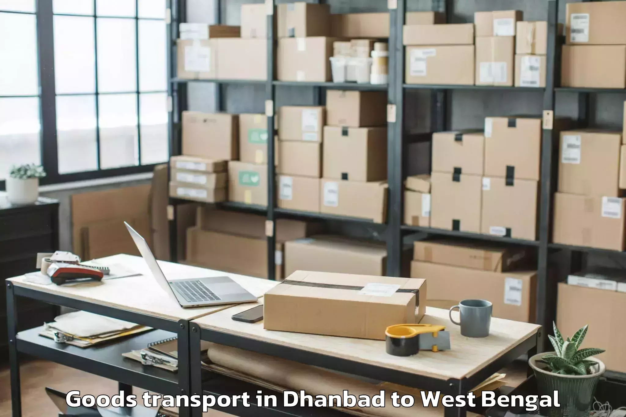 Easy Dhanbad to West Bengal University Of Teac Goods Transport Booking